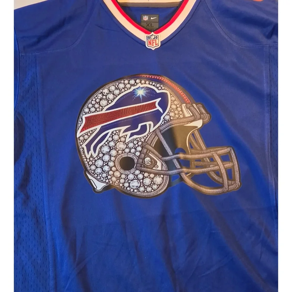 Nike Jersey Youth XL Blue New Buffalo Bills Rhinestone Helmet 9Z1B7N1B9-BIL